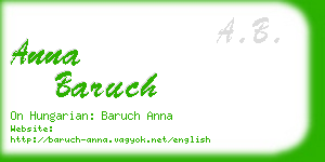 anna baruch business card